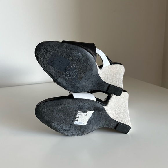 RARE Narciso Rodriguez Crossover Leather Slide Wedges - Picture 14 of 16
